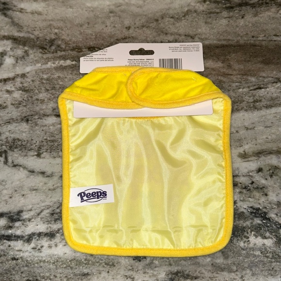 PEEPS Baby Bunny Rabbit YELLOW Set Includes Baby Bib and Teether NEW - Picture 4 of 6